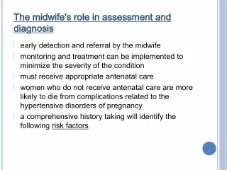 The midwife's role in assessment and diagnosis