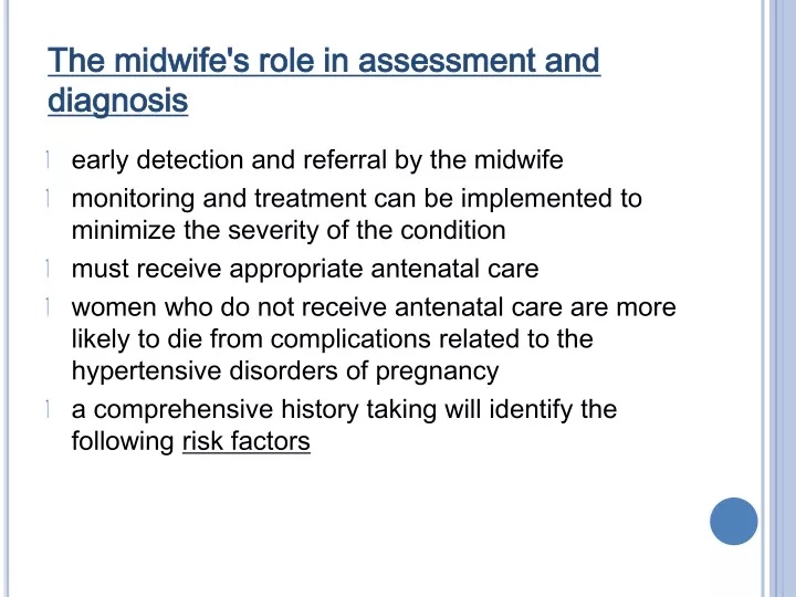 the midwife s role in assessment and diagnosis
