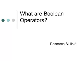 What are Boolean Operators?