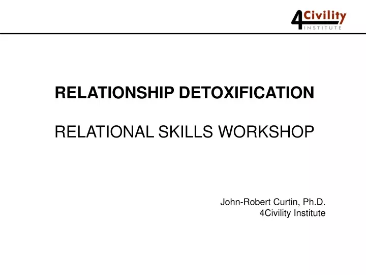 relationship detoxification relational skills