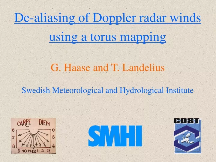 de aliasing of doppler radar winds using a torus