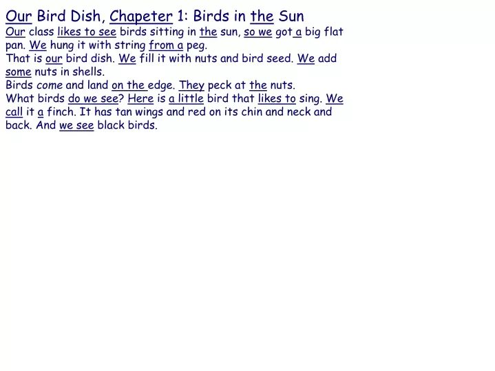 our bird dish chapeter 1 birds