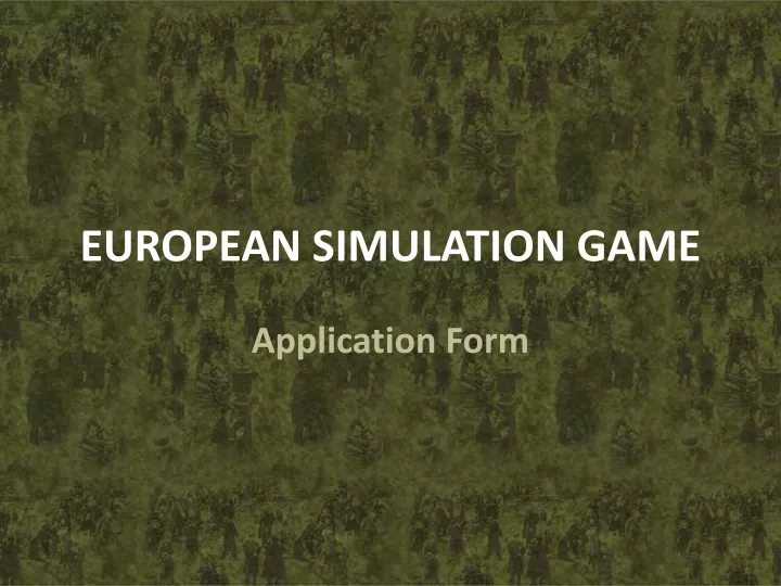 european simulation game