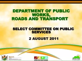 DEPARTMENT OF PUBLIC WORKS,  ROADS AND TRANSPORT 		SELECT COMMITTEE ON PUBLIC SERVICES