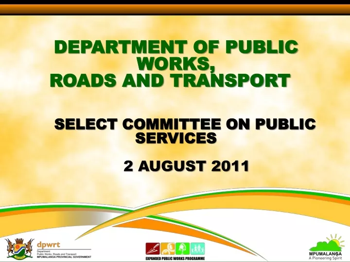 department of public works roads and transport