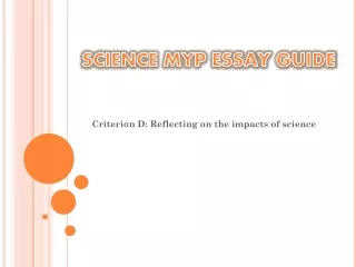 Criterion D: Reflecting on the impacts of science