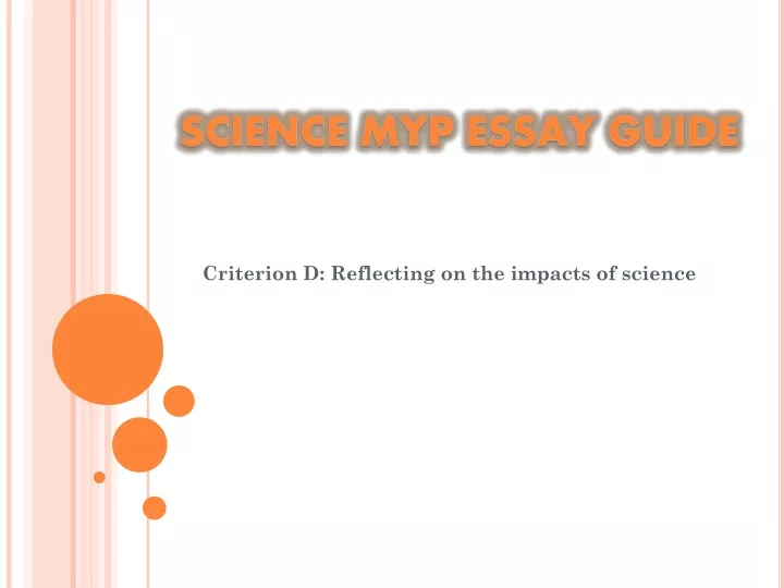 criterion d reflecting on the impacts of science