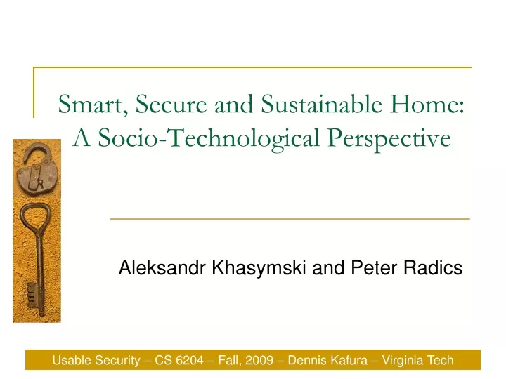 smart secure and sustainable home a socio technological perspective