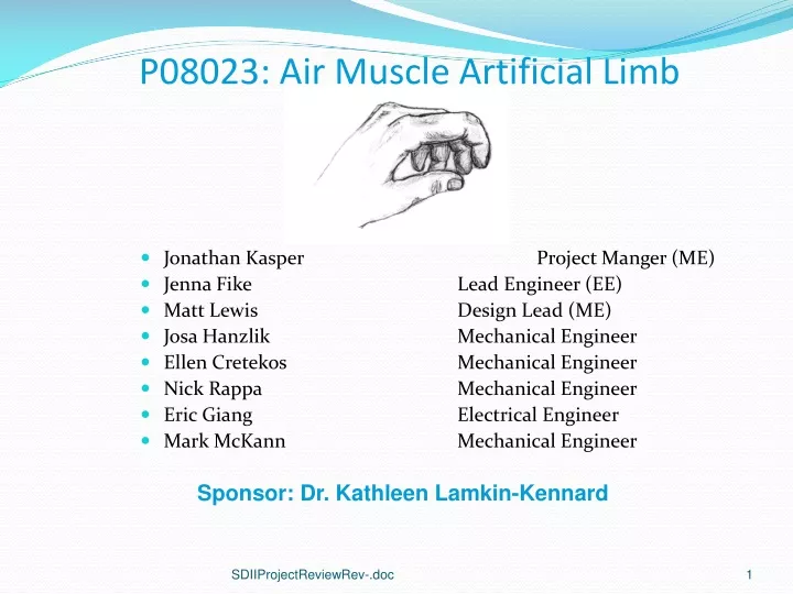 p08023 air muscle artificial limb