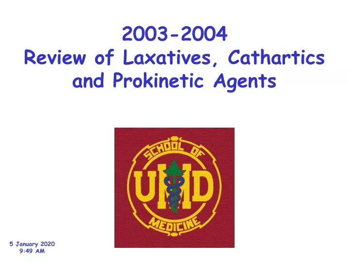 2003 2004 review of laxatives cathartics and prokinetic agents