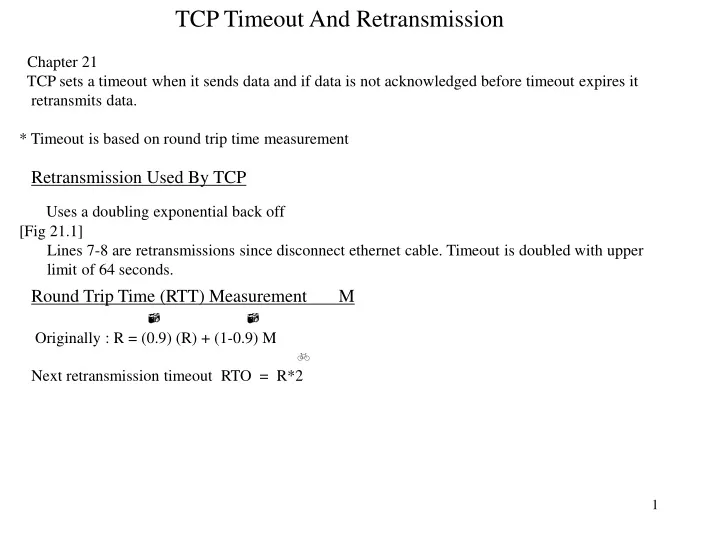tcp timeout and retransmission