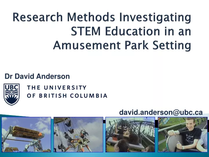 research methods investigating stem education in an amusement park setting