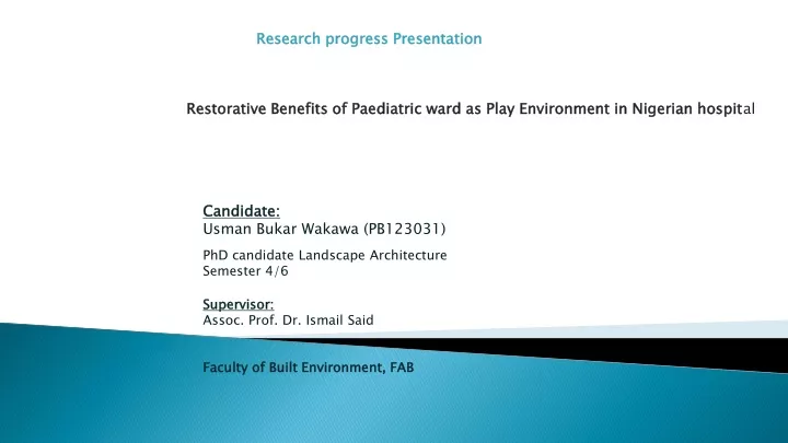 research progress presentation