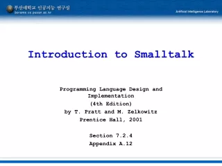 Introduction to Smalltalk