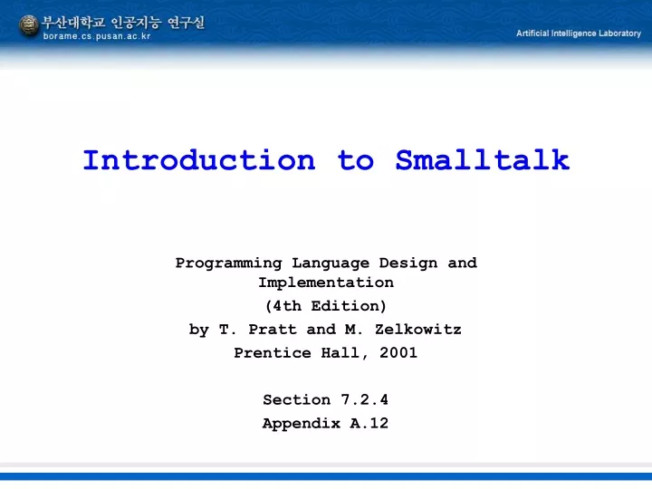 introduction to smalltalk