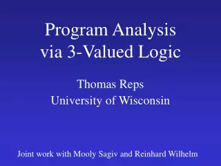 Program Analysis via 3-Valued Logic