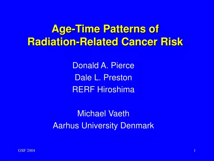 age time patterns of radiation related cancer risk