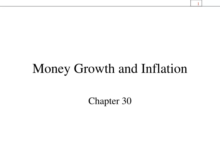 money growth and inflation