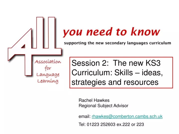 session 2 the new ks3 curriculum skills ideas