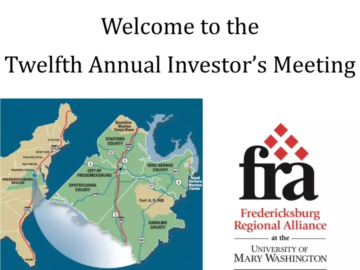 welcome to the twelfth annual investor s meeting