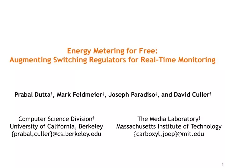 energy metering for free augmenting switching