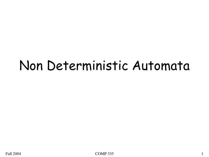 non deterministic automata