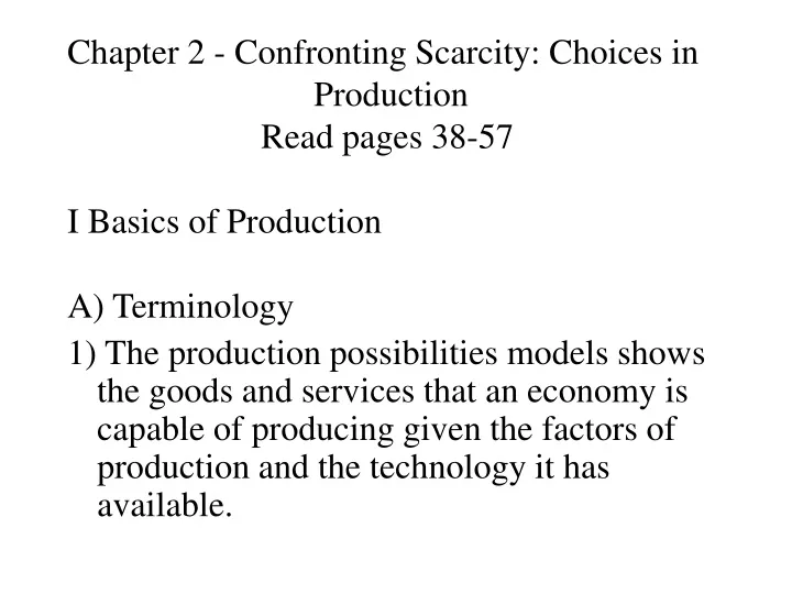 chapter 2 confronting scarcity choices