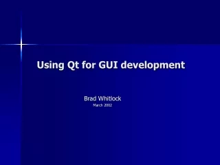 Using Qt for GUI development