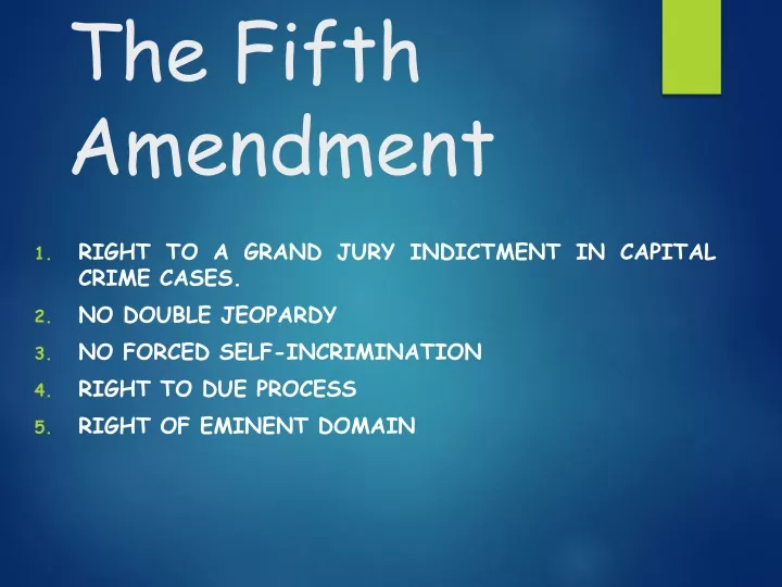 the fifth amendment