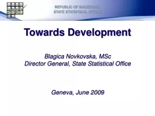 REPUBLIC OF MACEDONIA STATE STATISTICAL OFFICE