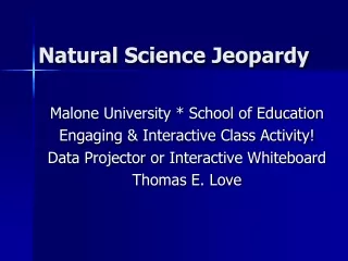 Natural Science Jeopardy