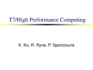 T7/High Performance Computing