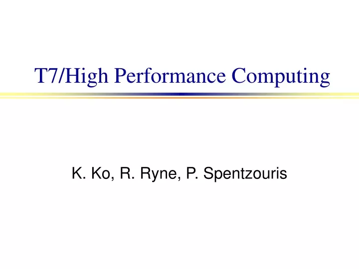 t7 high performance computing