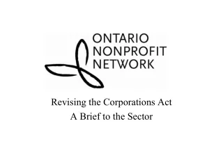 Revising the Corporations Act A Brief to the Sector