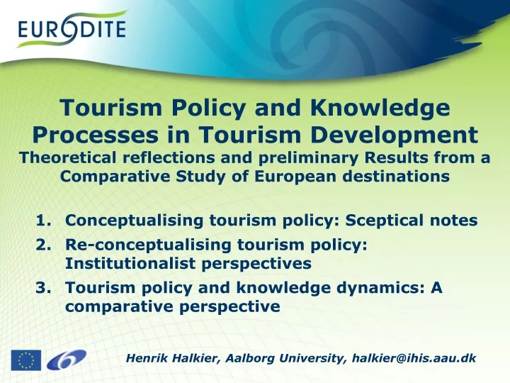 conceptualising tourism policy sceptical notes