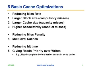 5 Basic Cache Optimizations