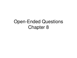 Open-Ended Questions Chapter 8