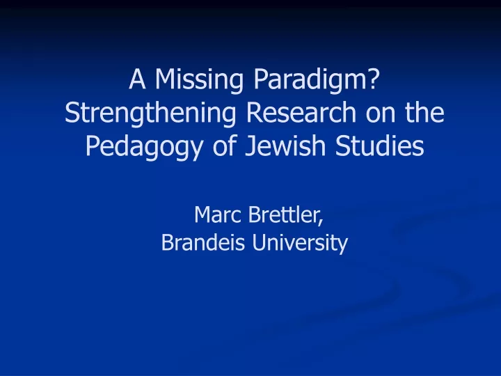 a missing paradigm strengthening research