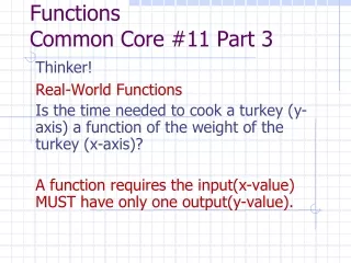 Functions    		 Common Core #11 Part 3
