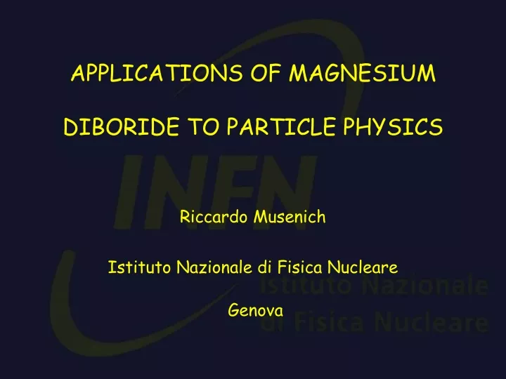 applications of magnesium diboride to particle