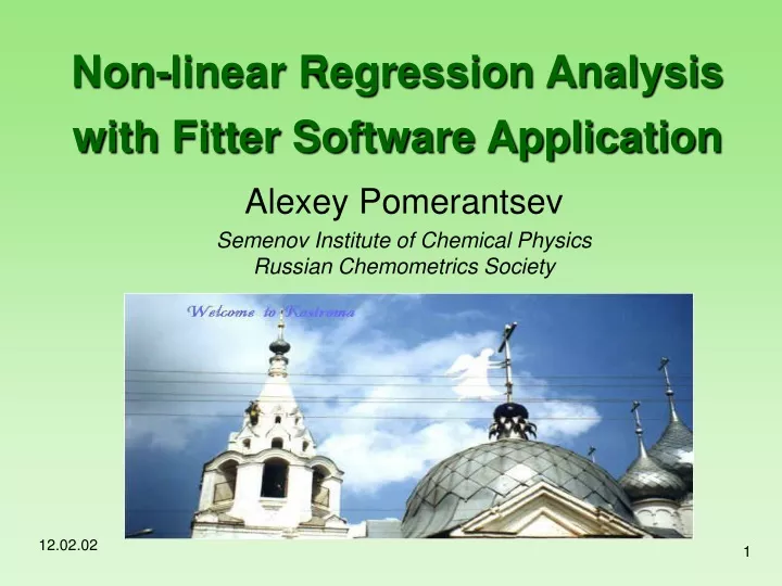 non linear regression analysis with fitter software application