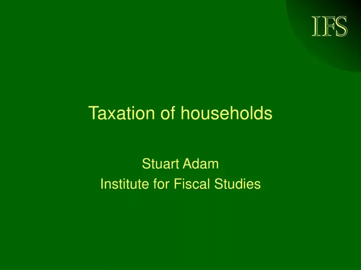 taxation of households