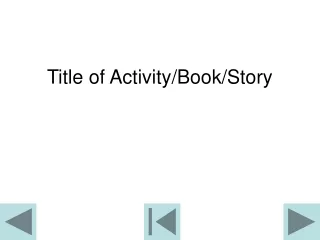 Title of Activity/Book/Story