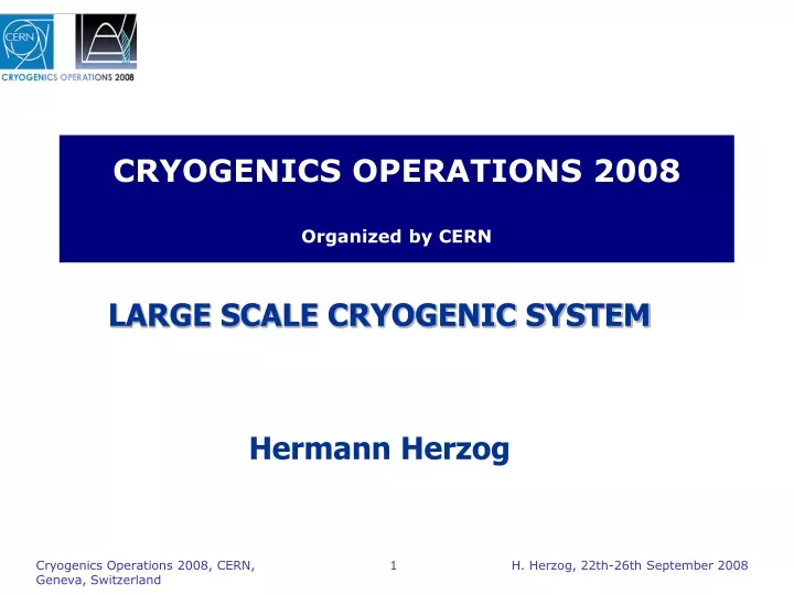 cryogenics operations 2008 organized by cern