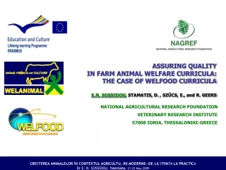 ASSURING QUALITY  IN FARM ANIMAL WELFARE CURRICULA:  THE CASE OF WELFOOD CURRICULA