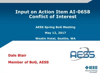 input on action item ai 0658 conflict of interest