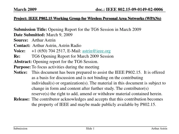 project ieee p802 15 working group for wireless