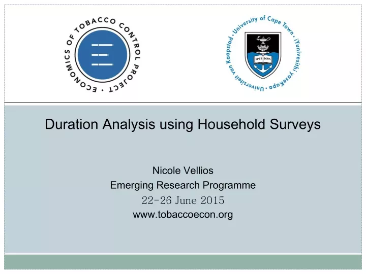 duration analysis using household surveys nicole