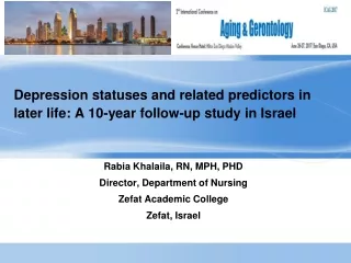 Depression statuses and related predictors in later life: A 10-year follow-up study in Israel