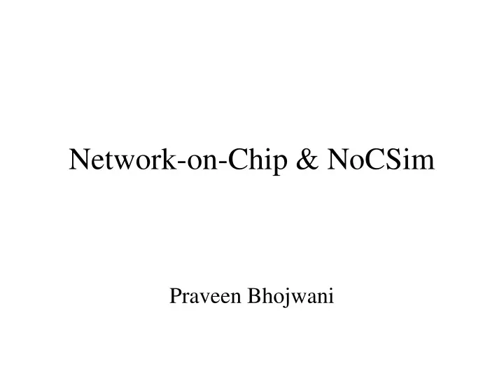 network on chip nocsim